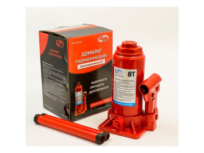 Домкрат гидравлический 8 т бутылочный, в коробке, красный