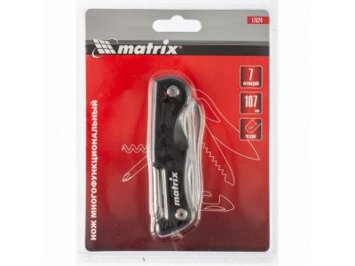 Нож многофункциональный, 7 функций, в чехле, 107 мм Matrix