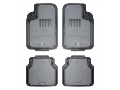 Коврики авт. универс.полимер+отстег.ворс AIRLINE серый/черный (комп 5 шт)