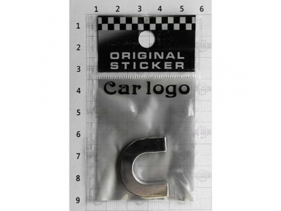 Буква C 3D для авто (28x27x3) хром. 3М шрифт DIY