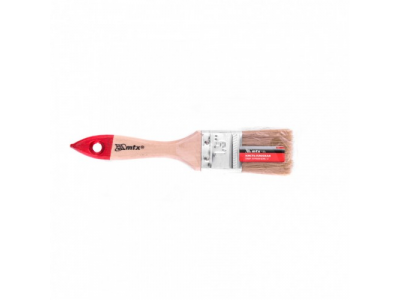 Кисть плоская "Стандарт" 1,5", натуральная щетина, деревянная ручка Mtx