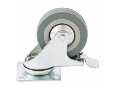 Колесо поворотное с тормозом d-75 мм., крепление платформенное СИБРТЕХ