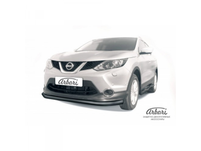 Защита переднего бампера Arbori d76 черная NISSAN QASHQAI 2014-