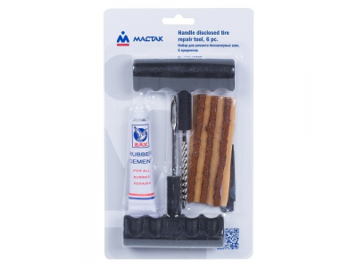 Набор для ремонта бескамерных шин, 6 предметов, МАСТАК