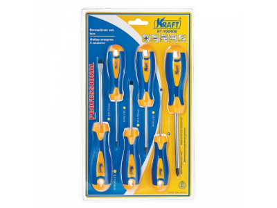 Набор отверток 6 шт. (Cr-V; двухкомп. рукоят; намагн. након)