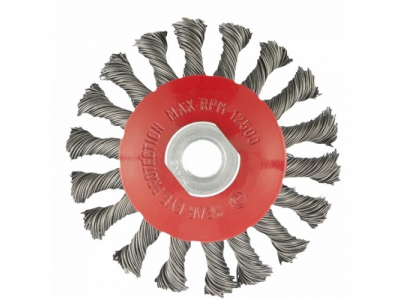 Щетка для УШМ, 125 мм, М14, "тарелка", крученая проволока 0,5 мм// MATRIX