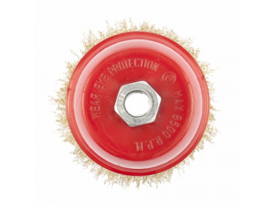 Щетка для УШМ, 125 мм, М14, "чашка", латунированная витая проволока// MATRIX