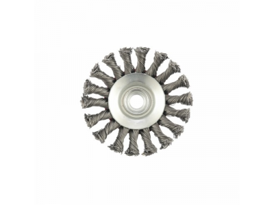 Щетка для УШМ, 100 мм, М14, "тарелка", крученая проволока 0,5 мм// MATRIX