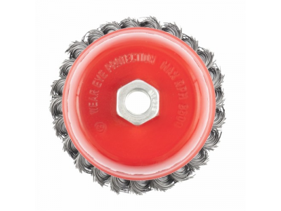 Щетка для УШМ, 100 мм, М14, "чашка", крученая проволока 0,5 мм// MATRIX