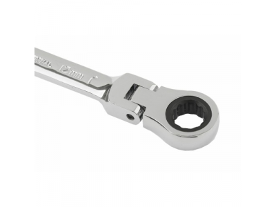 Ключ комбинированный трещоточный, 12мм, CrV, шарнирный, зерк.хром// MATRIX PROFESSIONAL