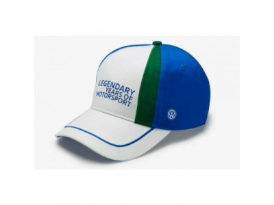 Бейсболка Volkswagen Baseball Cap, Legendary years of Motorsport, Blue/Green/White