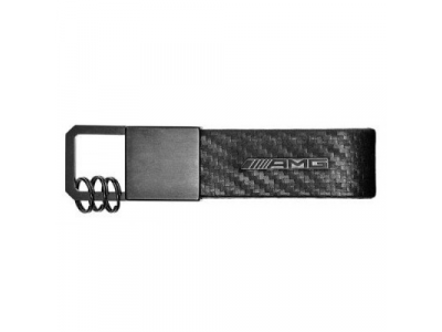 Брелок Mercedes-Benz Key Ring, AMG, Carbon Fibre, Black, Carbon Leather