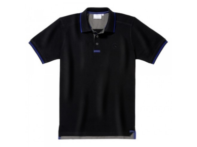 Мужская футболка поло Mercedes-Benz Men's Polo Shirt, Black / Royal Blue, артикул B66956697