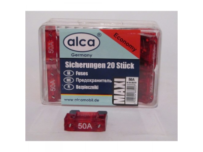 Предохранитель флажковый макси 50A в пластиковой коробке (20 шт)